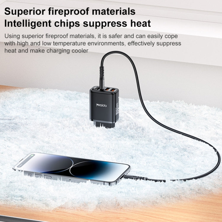 Yesido YC67 17W USB / Type-C + Dual USB Digital Display Charger, Specification:EU Plug(Black) - USB Charger by Yesido | Online Shopping UK | buy2fix