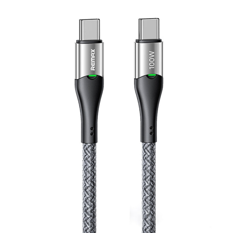 REMAX RC-C115 1.2m 100W Type-C to Type-C Smart Power-off Fast Charging Data Cable(Silver) - USB-C & Type-C Cable by REMAX | Online Shopping UK | buy2fix