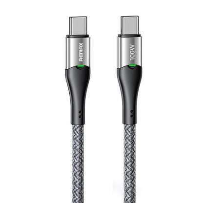 REMAX RC-C115 1.2m 100W Type-C to Type-C Smart Power-off Fast Charging Data Cable(Silver) - USB-C & Type-C Cable by REMAX | Online Shopping UK | buy2fix