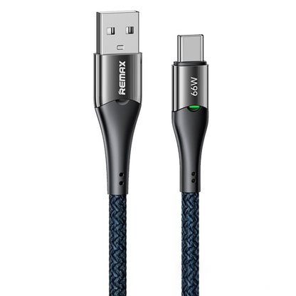 REMAX RC-C117 1.2m 66W USB to Type-C Smart Power-off Fast Charging Data Cable(Dark Blue) - USB-C & Type-C Cable by REMAX | Online Shopping UK | buy2fix