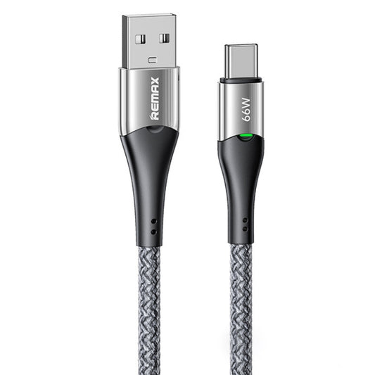 REMAX RC-C117 1.2m 66W USB to Type-C Smart Power-off Fast Charging Data Cable(Silver) - USB-C & Type-C Cable by REMAX | Online Shopping UK | buy2fix