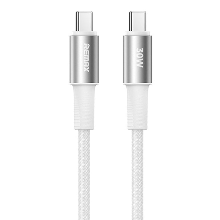 REMAX RC-C100 1.2m 30W Type-C to Type-C Fast Charging Braided Data Cable(White) - USB-C & Type-C Cable by REMAX | Online Shopping UK | buy2fix