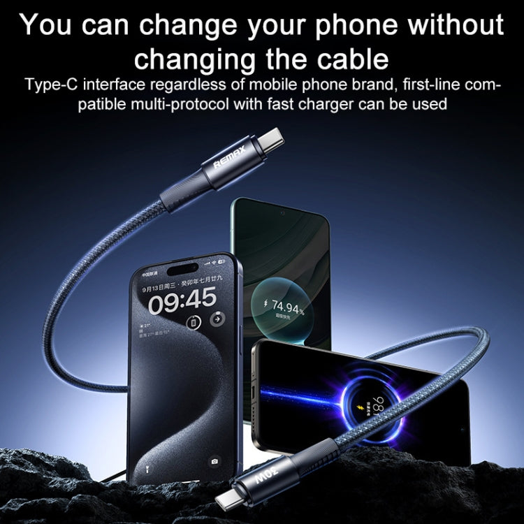 REMAX RC-C100 1.2m 30W Type-C to Type-C Fast Charging Braided Data Cable(White) - USB-C & Type-C Cable by REMAX | Online Shopping UK | buy2fix