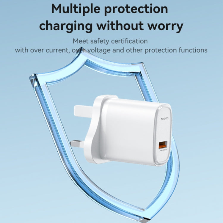 Yesido YC85 PD 18W USB Fast Charger, Specification:UK Plug(White) - USB Charger by Yesido | Online Shopping UK | buy2fix