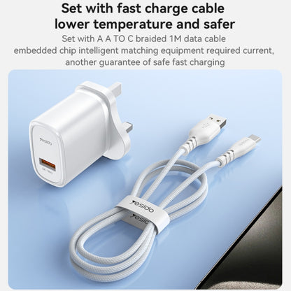 Yesido YC85 PD 18W USB Fast Charger, Specification:UK Plug(White) - USB Charger by Yesido | Online Shopping UK | buy2fix