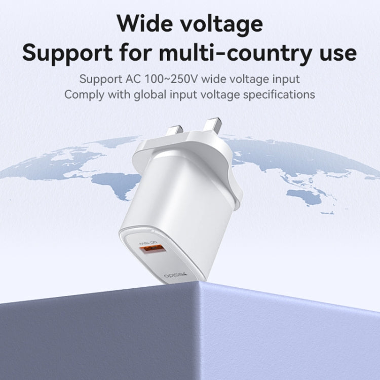 Yesido YC85 PD 18W USB Fast Charger, Specification:UK Plug(White) - USB Charger by Yesido | Online Shopping UK | buy2fix