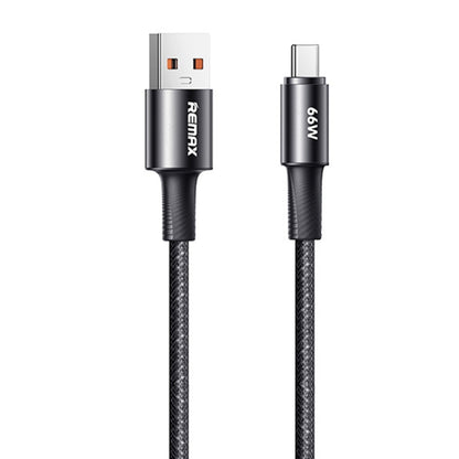 REMAX RC-C099 1.2m 66W USB to Type-C Fast Charging Braided Data Cable(Black) - USB-C & Type-C Cable by REMAX | Online Shopping UK | buy2fix