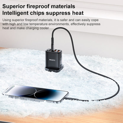 Yesido YC86 17W USB-C / Type-C + Dual USB Digital Display Charger, Specification:UK Plug(Black) - USB Charger by Yesido | Online Shopping UK | buy2fix