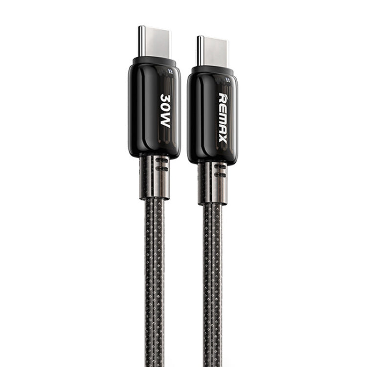 REMAX RC-C036 1.2m 30W Type-C to Type-C Transparent Braided Fast Charging Cable(Black) - USB-C & Type-C Cable by REMAX | Online Shopping UK | buy2fix