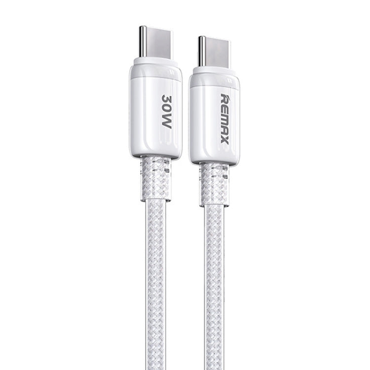 REMAX RC-C036 1.2m 30W Type-C to Type-C Transparent Braided Fast Charging Cable(White) - USB-C & Type-C Cable by REMAX | Online Shopping UK | buy2fix