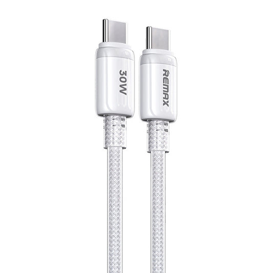 REMAX RC-C036 1.2m 30W Type-C to Type-C Transparent Braided Fast Charging Cable(White) - USB-C & Type-C Cable by REMAX | Online Shopping UK | buy2fix