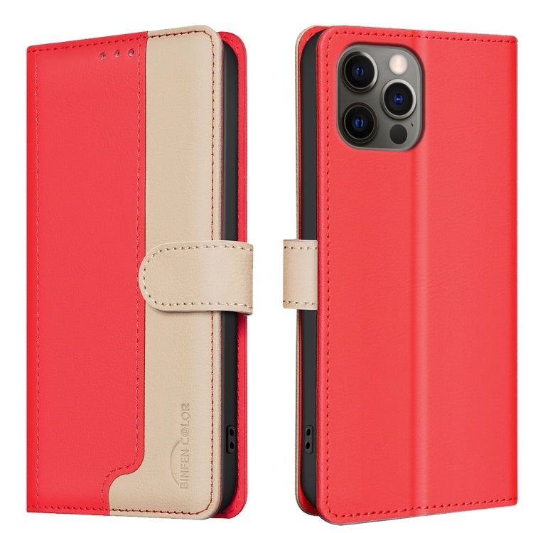 For iPhone 16 Pro Color Matching RFID Anti-theft Leather Phone Case(Red) - iPhone 16 Pro Cases by buy2fix | Online Shopping UK | buy2fix