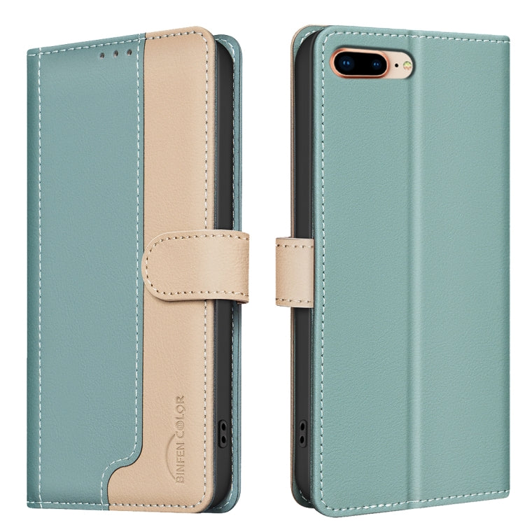 For iPhone SE 2024 Color Matching RFID Anti-theft Leather Phone Case(Green) - More iPhone Cases by buy2fix | Online Shopping UK | buy2fix