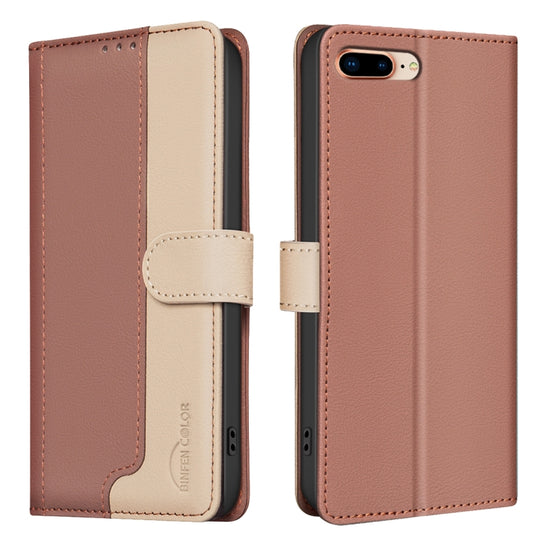 For iPhone SE 2024 Color Matching RFID Anti-theft Leather Phone Case(Brown) - More iPhone Cases by buy2fix | Online Shopping UK | buy2fix