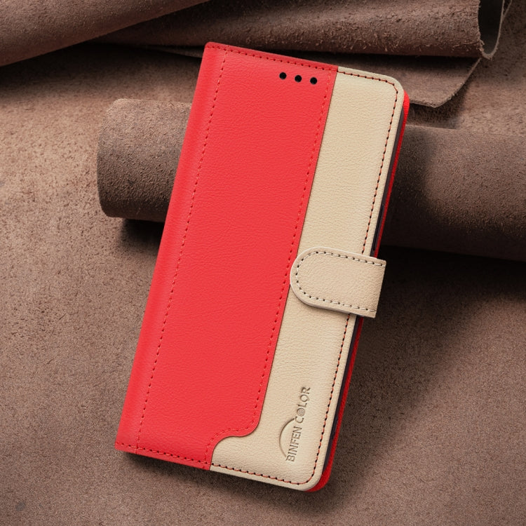 For iPhone 16e Color Matching RFID Anti-theft Leather Phone Case(Red) by buy2fix