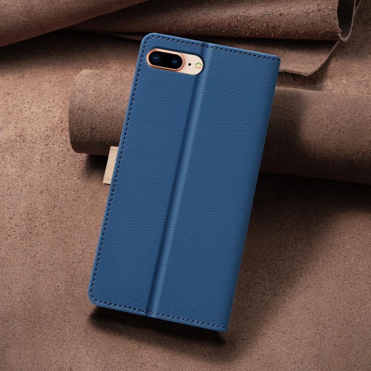 For iPhone 16e Color Matching RFID Anti-theft Leather Phone Case(Blue) by buy2fix