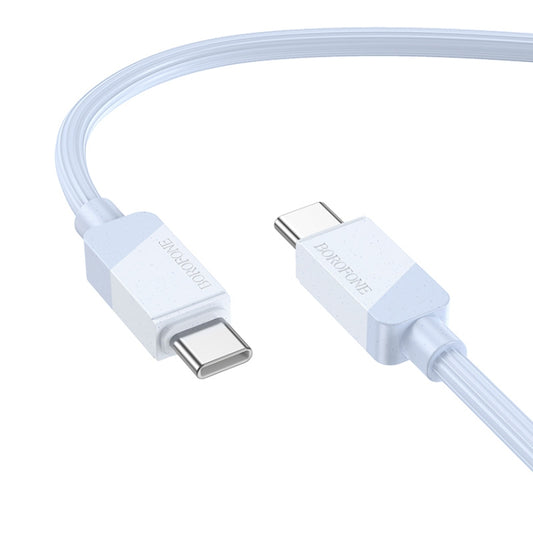 Borofone BX107 60W USB-C / Type-C to USB-C / Type-C Fast Charge Data Cable, Length:1m(Blue) - USB-C & Type-C Cable by Borofone | Online Shopping UK | buy2fix
