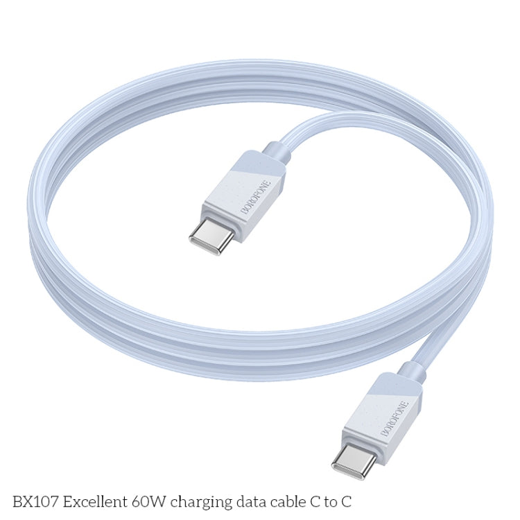 Borofone BX107 60W USB-C / Type-C to USB-C / Type-C Fast Charge Data Cable, Length:1m(Blue) - USB-C & Type-C Cable by Borofone | Online Shopping UK | buy2fix
