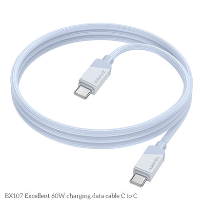 Borofone BX107 60W USB-C / Type-C to USB-C / Type-C Fast Charge Data Cable, Length:1m(Blue) - USB-C & Type-C Cable by Borofone | Online Shopping UK | buy2fix