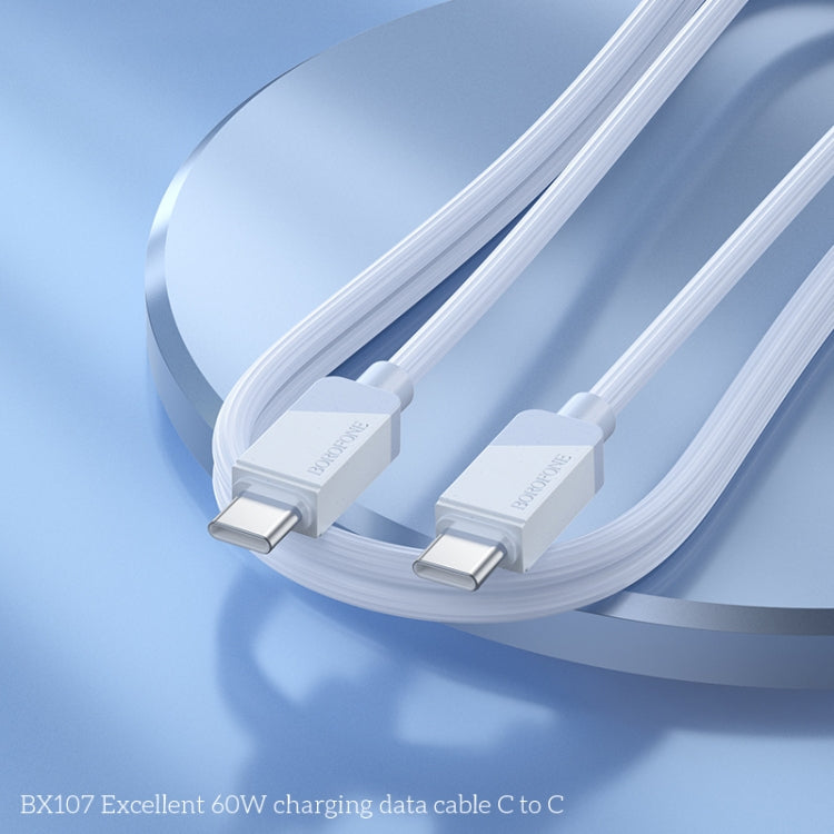 Borofone BX107 60W USB-C / Type-C to USB-C / Type-C Fast Charge Data Cable, Length:1m(Blue) - USB-C & Type-C Cable by Borofone | Online Shopping UK | buy2fix