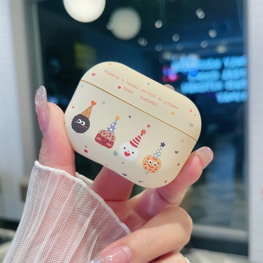 For AirPods Pro 2 Cookies Pattern Earbuds Box Frosted TPU Case(Beige) by buy2fix