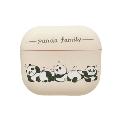 For AirPods 3 Panda Pattern Earbuds Box Frosted TPU Case(Panda Family) - For AirPods 3 by buy2fix | Online Shopping UK | buy2fix