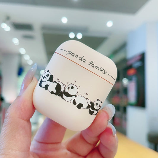 For AirPods 2 / 1 Panda Pattern Earbuds Box Frosted TPU Case(Panda Family) by buy2fix