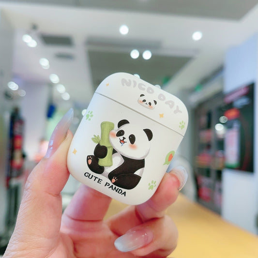 For AirPods 2 / 1 Panda Pattern Earbuds Box Frosted TPU Case(Cute Panda) by buy2fix