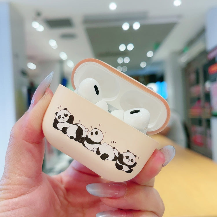 For AirPods 2 / 1 Panda Pattern Earbuds Box Frosted TPU Case(Panda Family) - For AirPods 1/2 by buy2fix | Online Shopping UK | buy2fix