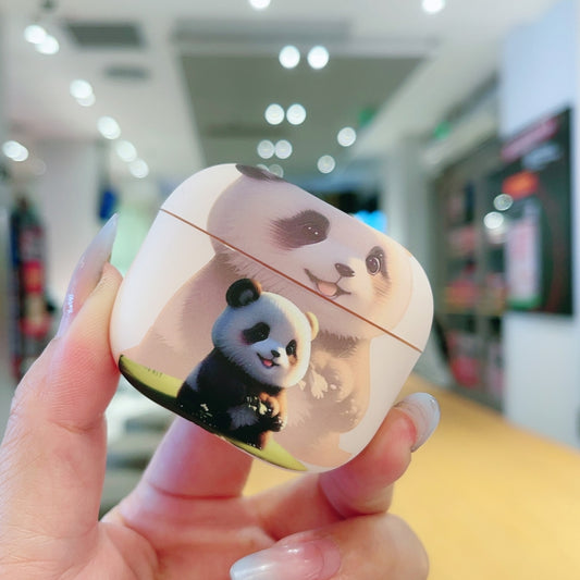 For AirPods 3 Phantom Panda Pattern Earbuds Box Frosted TPU Case(White) by buy2fix