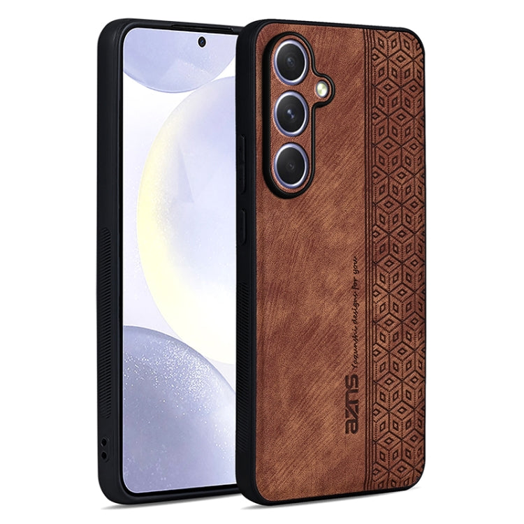 For Samsung Galaxy S25 5G AZNS 3D Embossed Skin Feel Phone Case(Brown) - Galaxy S25 5G Cases by AZNS | Online Shopping UK | buy2fix