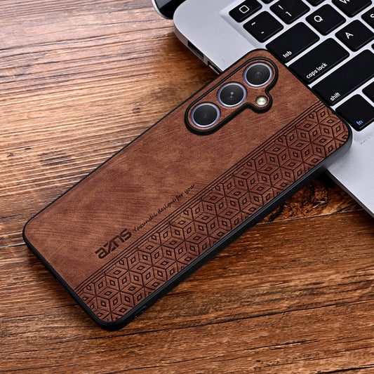 For Samsung Galaxy S25 5G AZNS 3D Embossed Skin Feel Phone Case(Brown) by AZNS