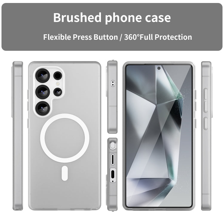 For Samsung Galaxy S25 Ultra MagSafe Frosted Translucent TPU + PC Full Coverage Phone Case(White) - Galaxy S25 Ultra 5G Cases by buy2fix | Online Shopping UK | buy2fix