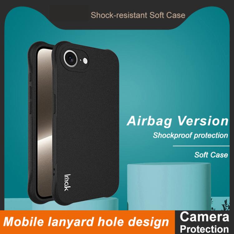 For iPhone 16e imak Shockproof Airbag TPU Phone Case(Matte Black) - iPhone 16e Cases by imak | Online Shopping UK | buy2fix