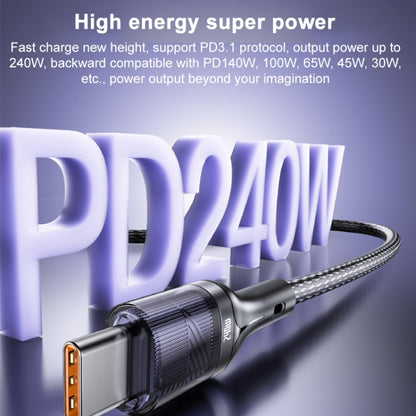 Yesido CA166 PD 240W USB-C / Type-C to USB-C / Type-C Super Fast Charging Data Cable, Length:1.2m(Black) - USB-C & Type-C Cable by Yesido | Online Shopping UK | buy2fix