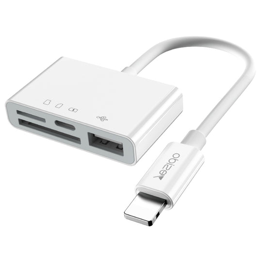 Yesido GS12 8 Pin to TF Card / SD Card / USB / 8 Pin 4 in 1 OTG Converter(White)