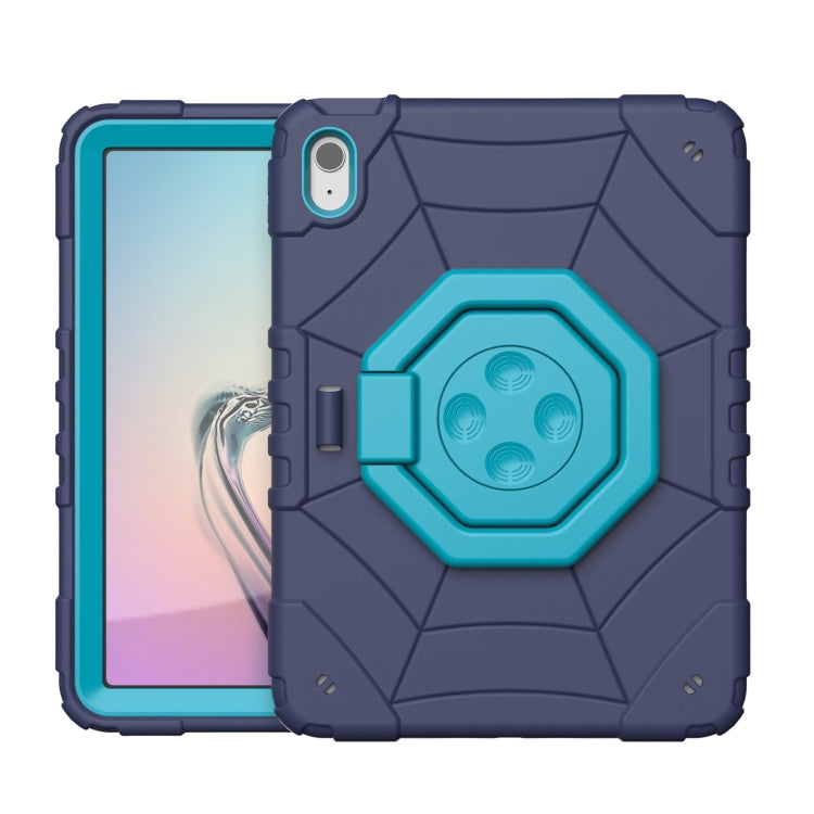 For iPad Air 11 2025 / 2024 Spider Turntable Handle Stress Relief Tablet Case(Navy Blue Blue) by buy2fix