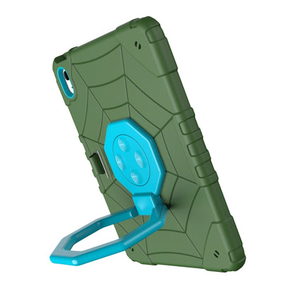 For iPad Air 11 2025 / 2024 Spider Turntable Handle Stress Relief Tablet Case(Army Green Blue) by buy2fix
