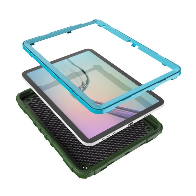 For iPad Air 11 2025 / 2024 Spider Turntable Handle Stress Relief Tablet Case(Army Green Blue) by buy2fix