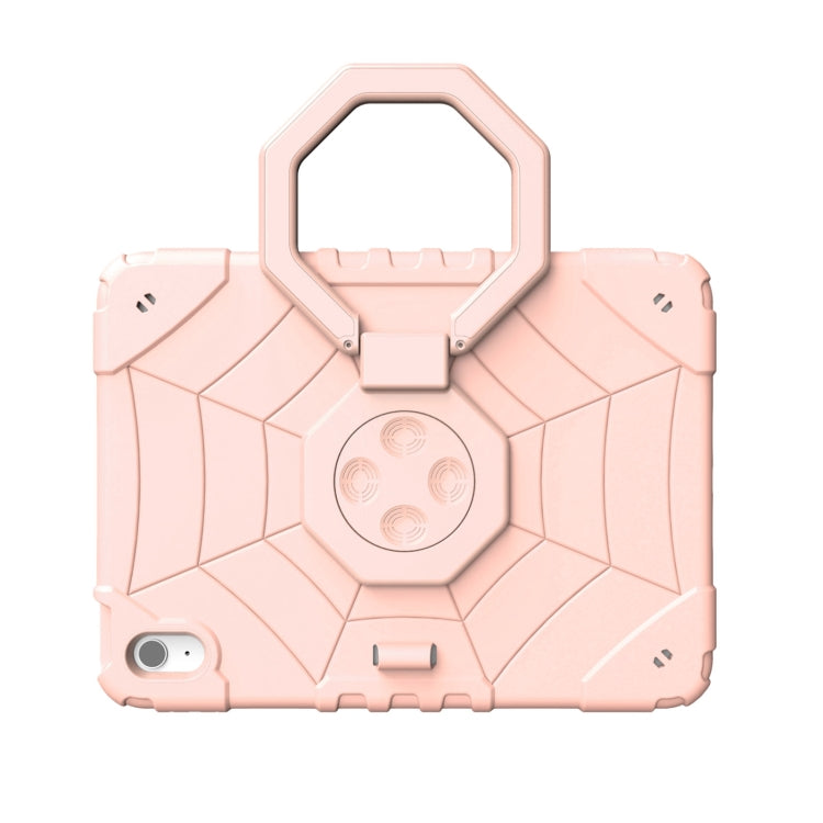 For iPad Air 11 2025 / 2024 Spider Turntable Handle Stress Relief Tablet Case(Rose Gold) by buy2fix