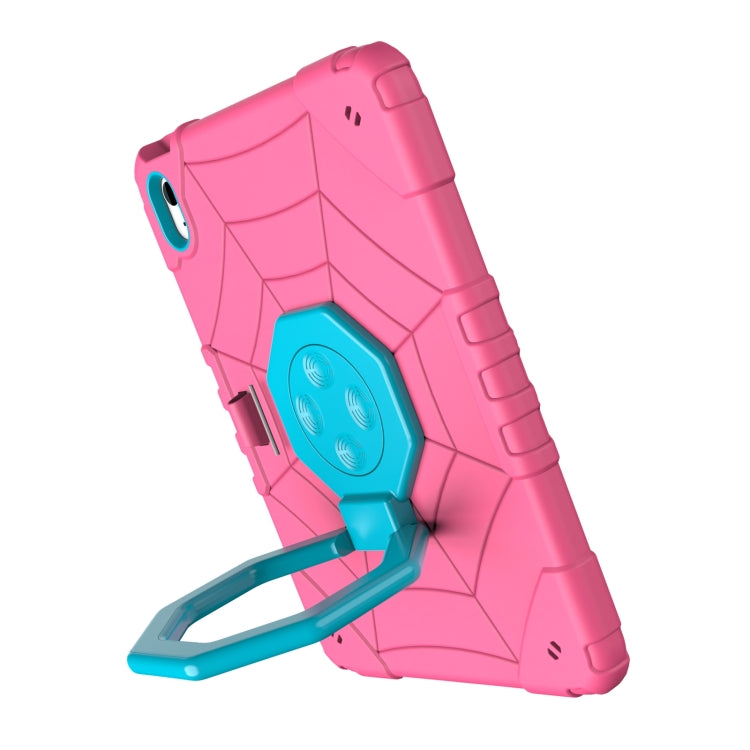 For iPad Air 11 2025 / 2024 Spider Turntable Handle Stress Relief Tablet Case(Rose Red Blue) by buy2fix