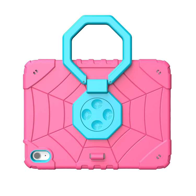 For iPad Air 11 2025 / 2024 Spider Turntable Handle Stress Relief Tablet Case(Rose Red Blue) by buy2fix