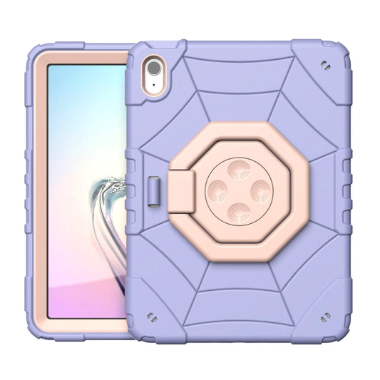 For iPad Air 11 2025 / 2024 Spider Turntable Handle Stress Relief Tablet Case(Purple Gold) by buy2fix