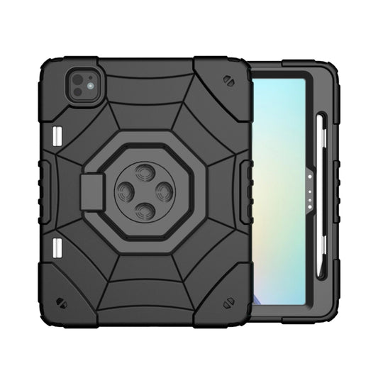 For iPad Pro 11 2025 / 2024 Spider Turntable Handle Stress Relief Tablet Case(Black) by buy2fix