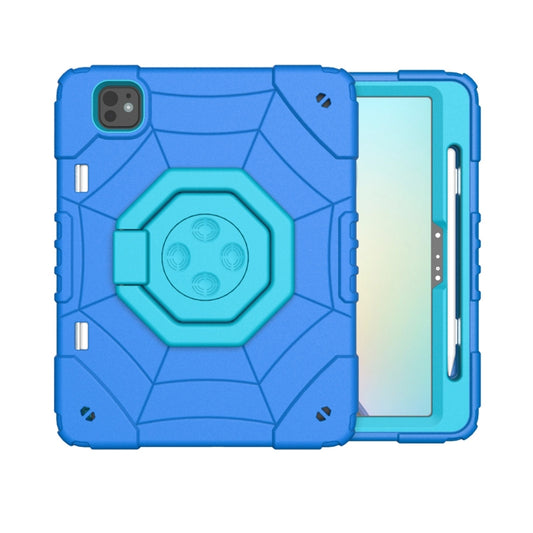 For iPad Pro 11 2025 / 2024 Spider Turntable Handle Stress Relief Tablet Case(Blue) by buy2fix
