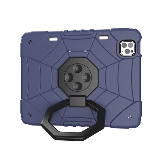 For iPad Pro 11 2022 / 2021 / 2020 Spider Turntable Handle Stress Relief Tablet Case(Navy Blue Black) - iPad Pro 11 (2022/2021) Cases by buy2fix | Online Shopping UK | buy2fix