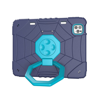 For iPad Pro 11 2022 / 2021 / 2020 Spider Turntable Handle Stress Relief Tablet Case(Navy Blue Blue) - iPad Pro 11 (2022/2021) Cases by buy2fix | Online Shopping UK | buy2fix