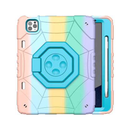 For iPad Pro 11 2022 / 2021 / 2020 Spider Turntable Handle Stress Relief Tablet Case(Gradient Color Blue) - iPad Pro 11 (2022/2021) Cases by buy2fix | Online Shopping UK | buy2fix