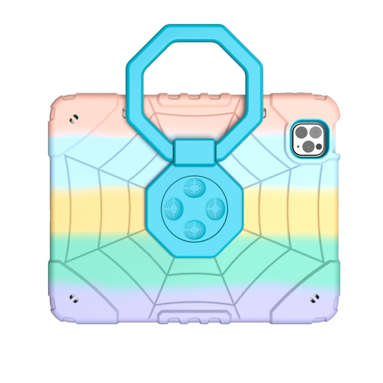 For iPad Pro 11 2022 / 2021 / 2020 Spider Turntable Handle Stress Relief Tablet Case(Gradient Color Blue) - iPad Pro 11 (2022/2021) Cases by buy2fix | Online Shopping UK | buy2fix