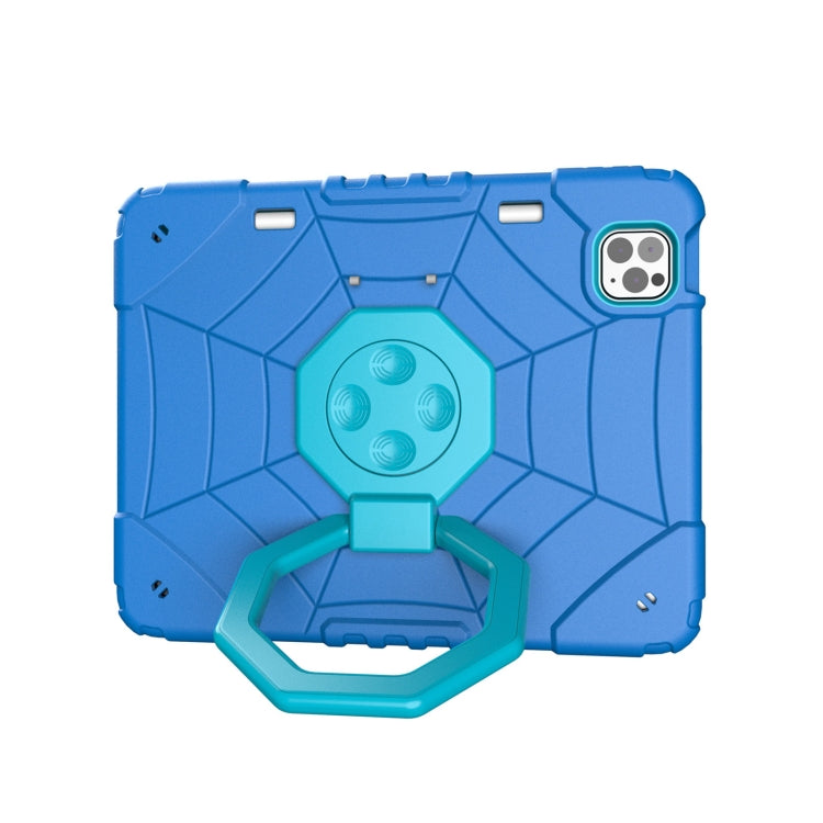 For iPad Pro 11 2022 / 2021 / 2020 Spider Turntable Handle Stress Relief Tablet Case(Blue) - iPad Pro 11 (2022/2021) Cases by buy2fix | Online Shopping UK | buy2fix